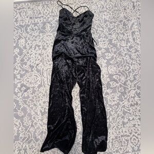 NWT Lulus Black Shimmer Jumpsuit (M)